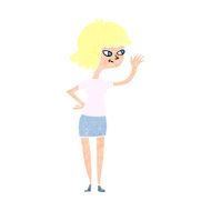cartoon friendly girl waving N12