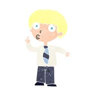 cartoon school boy with question N20