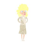cartoon woman in trench coat N35