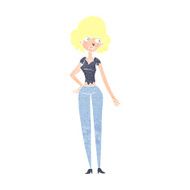 cartoon pretty woman N348