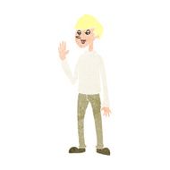 cartoon waving man N89