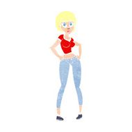 cartoon pretty woman N351