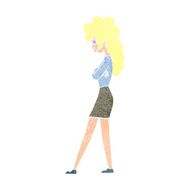 cartoon annoyed woman N234