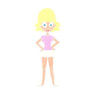 cartoon surprised woman N287