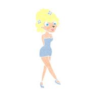 cartoon woman posing in dress N47
