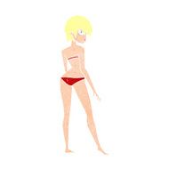cartoon woman in bikini N67