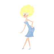 cartoon woman posing in dress N49