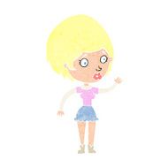 Cartoon Woman Waving N417