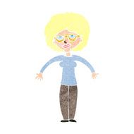 cartoon woman shrugging shoulders N596