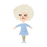 cartoon bitter old woman N23