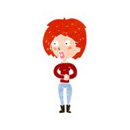 cartoon surprised woman N288