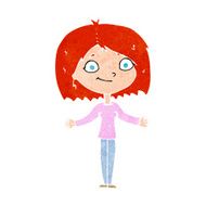 cartoon woman shrugging shoulders N597