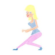 cartoon crazy dancing girl N12