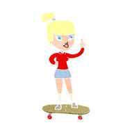 cartoon skater girl N12