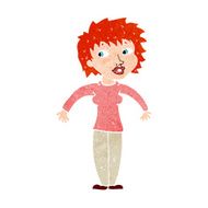 cartoon woman shrugging shoulders N598