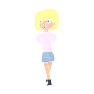 cartoon happy woman N327
