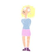 cartoon curious woman N75