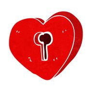cartoon heart with keyhole N32