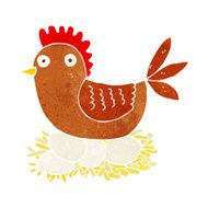 cartoon hen on eggs N11