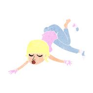 cartoon woman floating N13