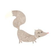 cartoon little wolf N110