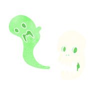 cartoon spooky skull N212