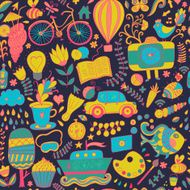 Vector seamless pattern childish doodles