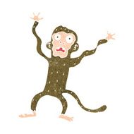 cartoon frightened monkey N13