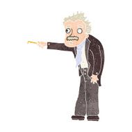 cartoon man trembling with key unlocking N14