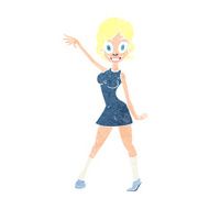 cartoon party girl N14