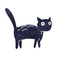 cartoon frightened cat N31