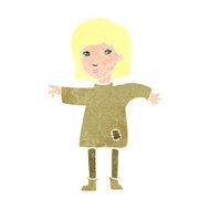 cartoon woman in patched clothing N14