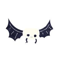 cartoon spooky skull bat N14