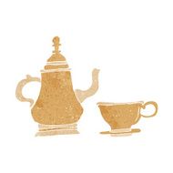 cartoon coffee pot and cup N17