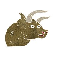 cartoon angry bull head N10