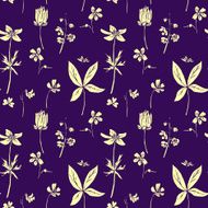 Seamless pattern with drawing herbs
