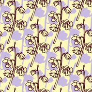 Seamless pattern with line drawing herbs N2