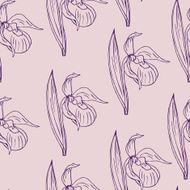 Seamless pattern with line drawing herbs N5