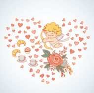 Hand drawing card to Valentine&#039;s Day