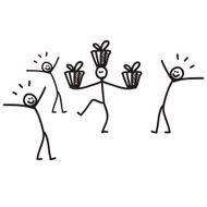 Funny characters making presents N2