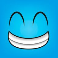 Vector Cute Cartoon Blue Happy Face