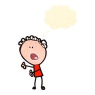 retro cartoon complaining doodle person
