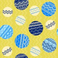 Abstract illustration with circles and hand-drawn elements Seamless pattern