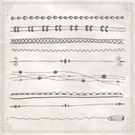 Hand-drawn vector line doodles set N6