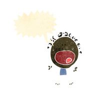 retro cartoon shouting doodle man