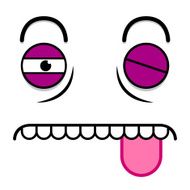 Vector Cute Cartoon Beaten White Face