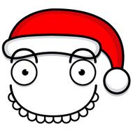Vector Cute Cartoon White Face With Santa Claus Hat N2