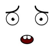 Vector Cute Cartoon White Worried Face