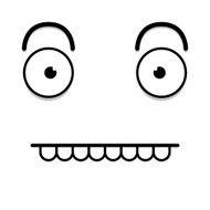 Vector Cute Cartoon White Funny Face