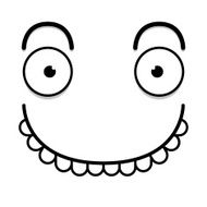 Vector Cute Cartoon White Happy Face